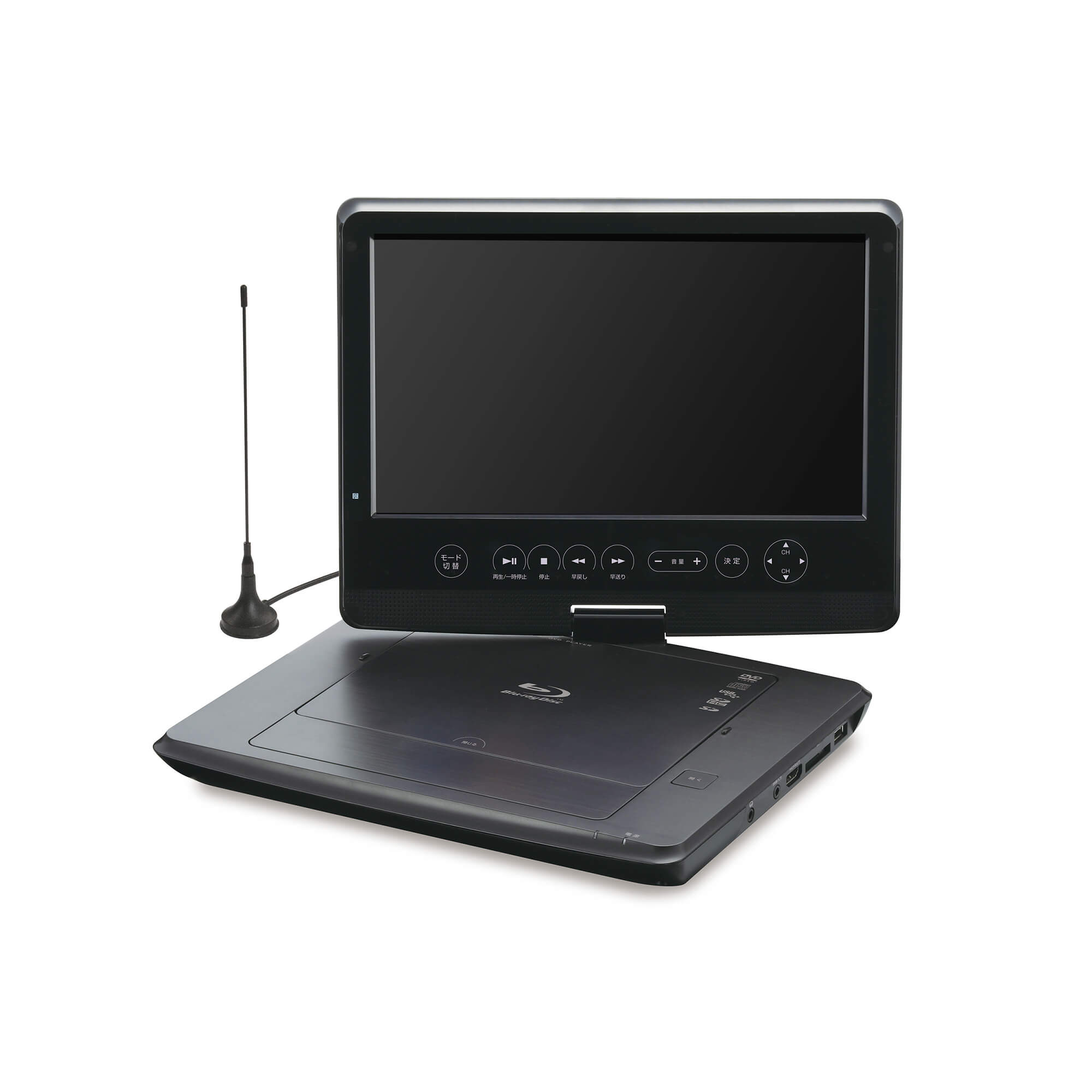 10型フルセグTV内蔵 ポータブルブルーレイディスクプレーヤー GH-PBD10CT-BK