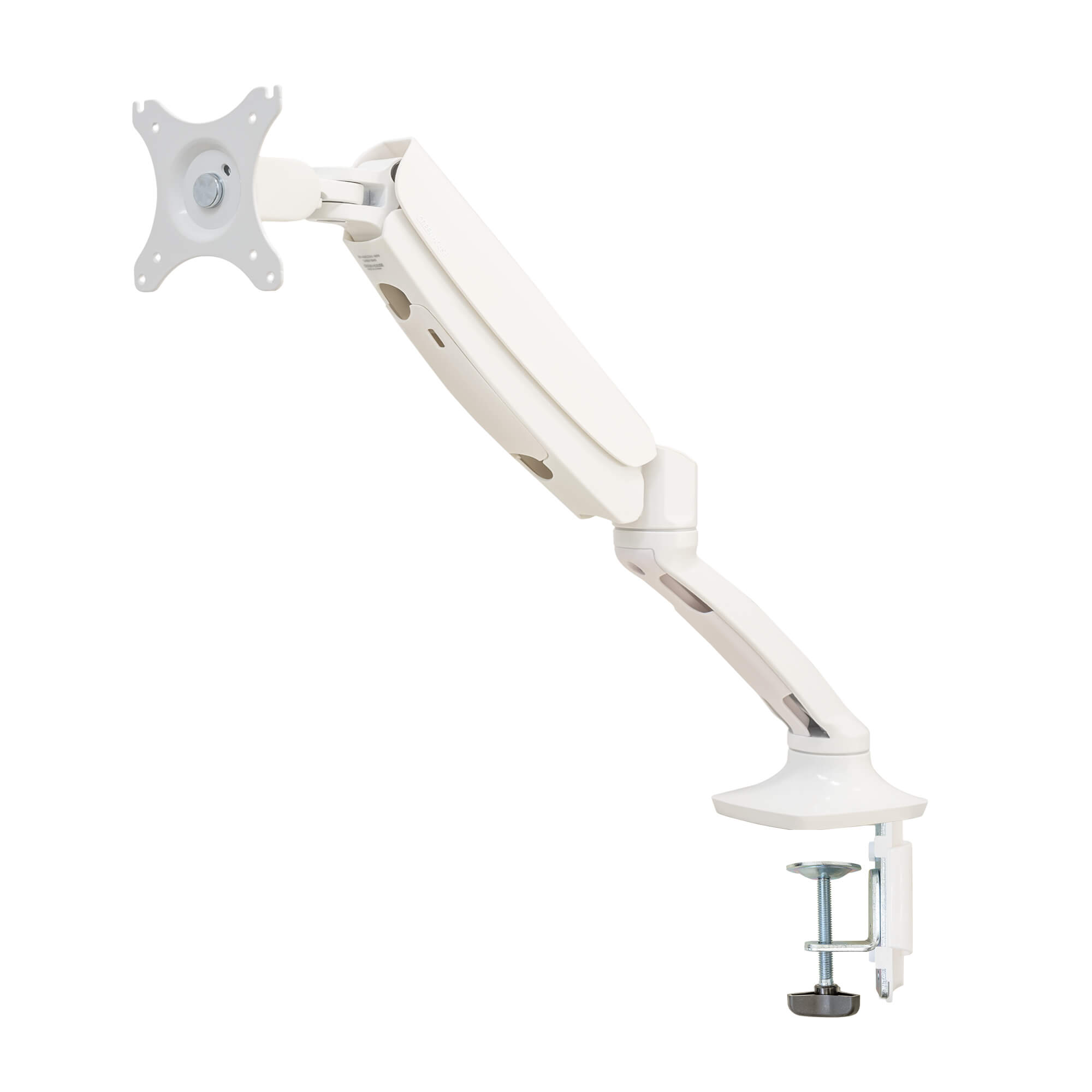 ガススプリング式液晶ディスプレイ用アームのホワイトモデル「GH-AMCD01-WH」