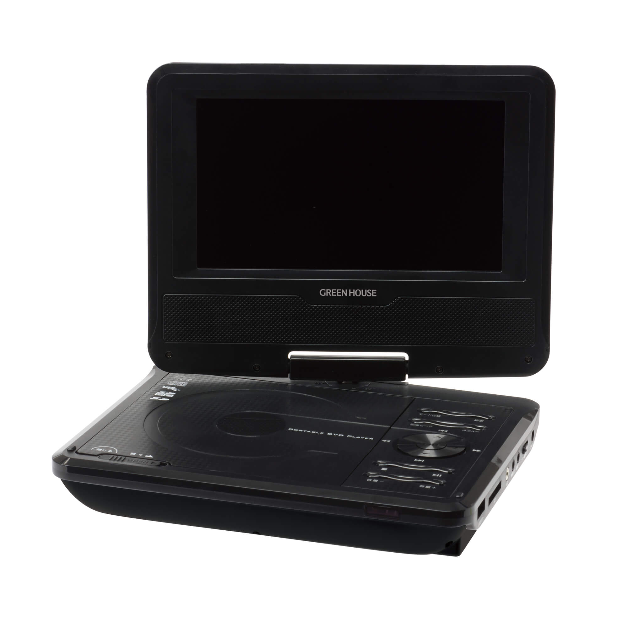 7型ワイド ポータブルDVDプレーヤー 乾電池 | GH-PDV7M-BK